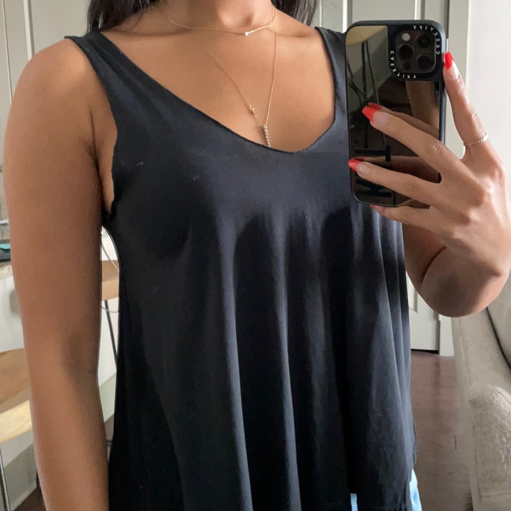 BP dark gray flowy tank top